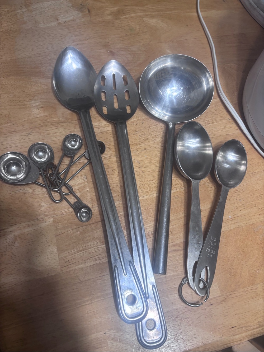 Stainless Steel Kitchen Spoon and Measuring Spoon Set - Silver